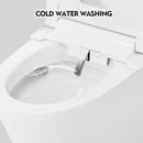1/1.28 GPF Smart Compact Dual Flush Tankless Toilet Bidet Combo With Self-Cleaning Nozzle And Foot Sensor Flush (SAK58021) - Saksby Wholesale - Cold Water Washing
