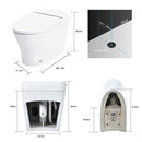 1/1.28 GPF Smart Compact Dual Flush Tankless Toilet Bidet Combo With Self-Cleaning Nozzle And Foot Sensor Flush (SAK58021) - Saksby Wholesale - Product Dimensions