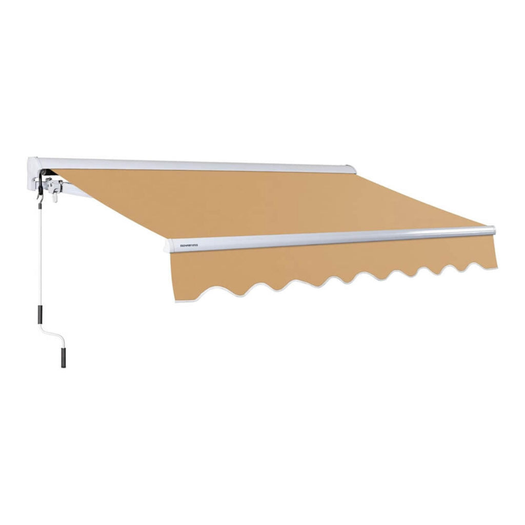 10FTx8FT Advaning Luxury Series Premium Fully Assembled Retractable Sun Shade Canopy Awning - Saksby Wholesale - Ma1008 Khaki Front Left View Manual Sak52736 17
