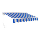 10FTx8FT Advaning Luxury Series Premium Fully Assembled Retractable Sun Shade Canopy Awning - Saksby Wholesale - Ma1008 Ocean Blue Front Left View Manual Sak52736 21