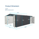 Heavy-Duty Multipurpose Outdoor All-Weather Utility Garage Storage Shed With Air Vents (SAK74834) - Saksby Wholesale - Dimension View