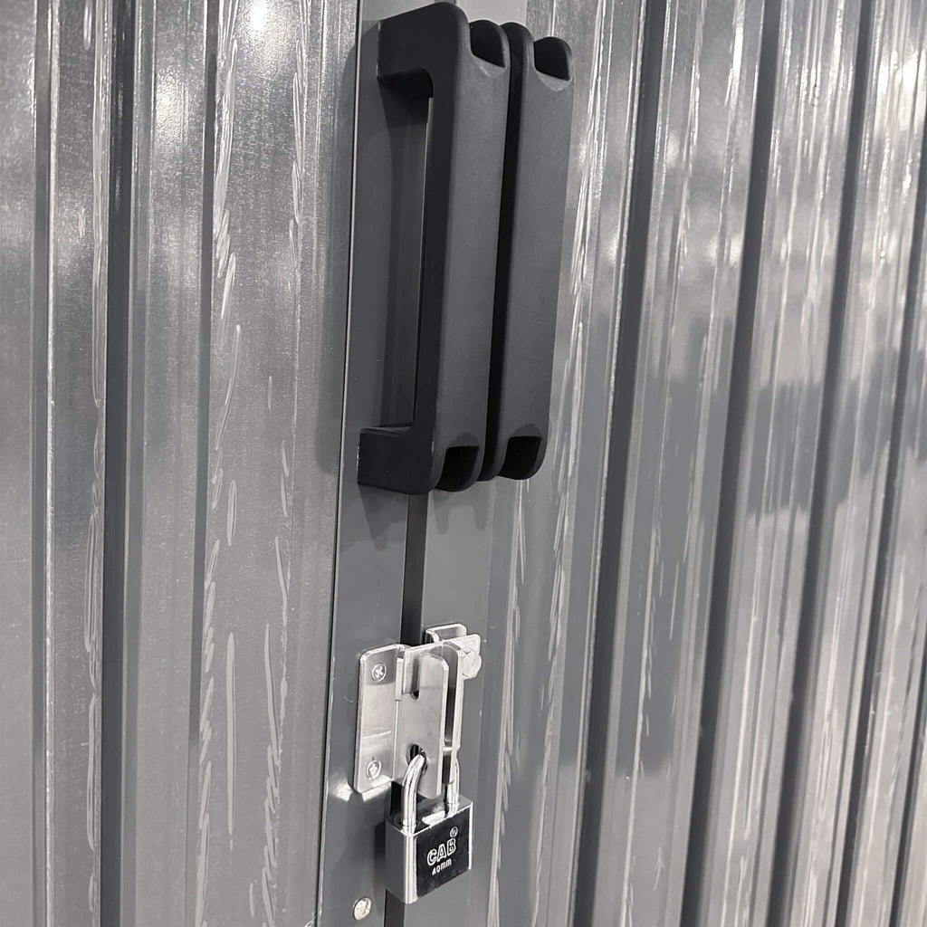 Heavy-Duty Multipurpose Outdoor All-Weather Utility Garage Storage Shed With Air Vents (SAK74834) - Saksby Wholesale - Door Handle View