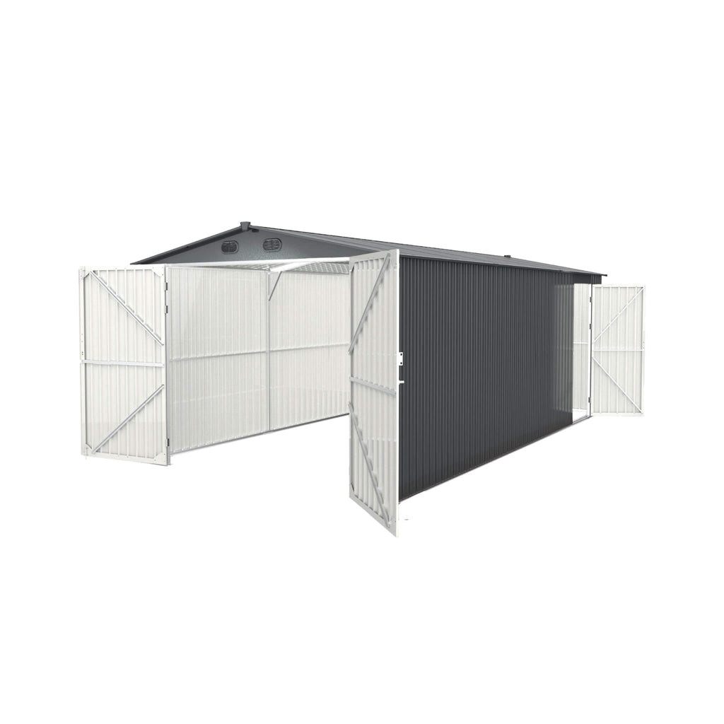Heavy-Duty Multipurpose Outdoor All-Weather Utility Garage Storage Shed With Air Vents (SAK74834) - Saksby Wholesale - Front Left View