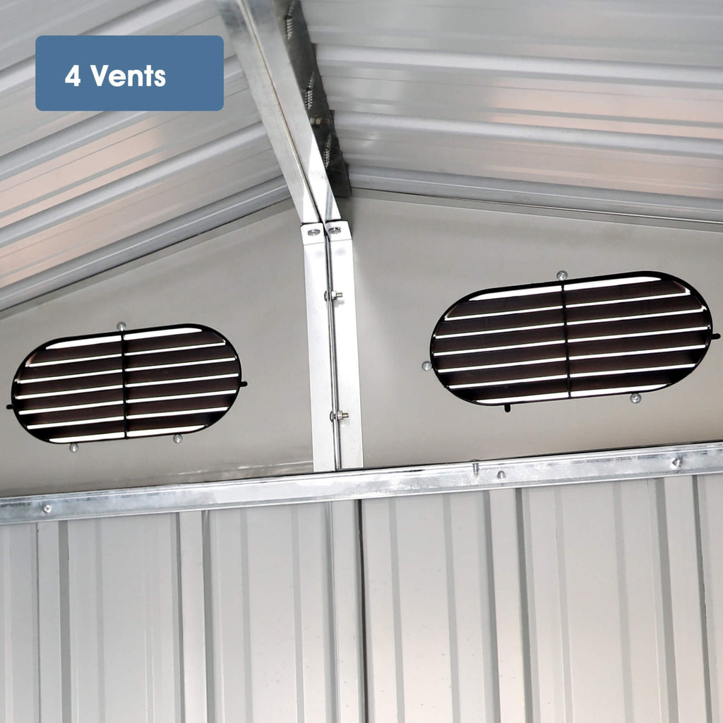 Heavy-Duty Multipurpose Outdoor All-Weather Utility Garage Storage Shed With Air Vents (SAK74834) - Saksby Wholesale - Vents View