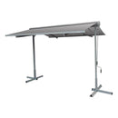 11FTx10FT Advaning FS Series Freestanding Dual Deploying Manual Retractable Awning (Sak62975) - Saksby Wholesale - Gray Front View Fs1110
