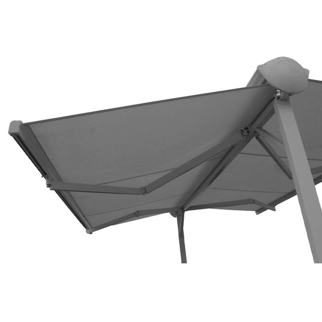 11FTx10FT Advaning FS Series Freestanding Dual Deploying Manual Retractable Awning (Sak62975) - Saksby Wholesale - Gray Side View Fs1110