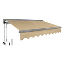 12FTx10FT Advaning Classic Series Electric Fully Assembled Retractable Sun Shade Canopy Awning (Sak92851) - Saksby Wholesale -Light Taupe Front Right View
