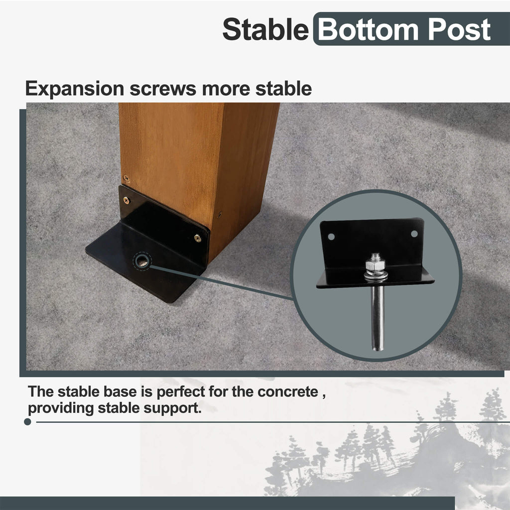 12x16ft Extra Large Outdoor Wooden Waterproof Gazebo Brown Sak76476 Saksby - Stable Bottom Post