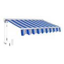 16FTx10FT Advaning Luxury Series Electric Motorized Fully Assembled Retractable Sun Shade Canopy Awning - Saksby Wholesale - Ea1610 Ocean Blue Front Left View Sak91875 11