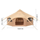 16FT Large Premium 4-Season 8-Person Bell Yurt Tent With Stove Jack (SAK75947) SAKSBY - Dimensions View