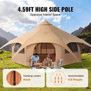 16FT Large Premium 4-Season 8-Person Bell Yurt Tent With Stove Jack (SAK75947) SAKSBY - Size Details View