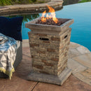 19 Inch Outdoor 40K BTU Natural Stone Fire Column (SAK36771) - Saksby Wholesale - On Fire Lifestyle