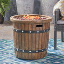 25 Inch Round 40K BTU Liquid Propance Concrete Fire Pit (SAK88764) - Saksby Wholesale - On Fire Lifestyle