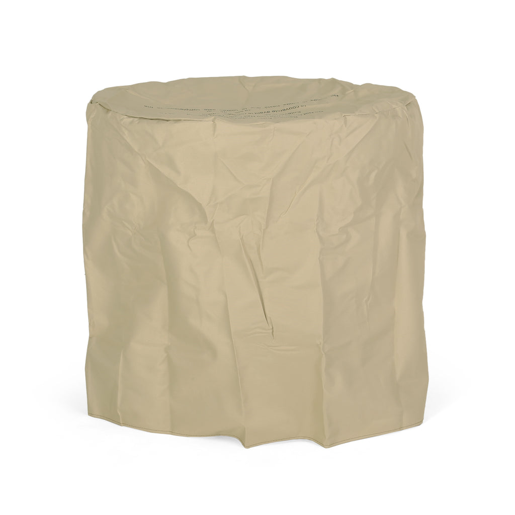 25 Inch Round 40K BTU Liquid Propance Concrete Fire Pit (SAK88764) - Saksby Wholesale -With Cover