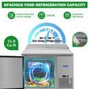 44 Inch Commercial Pizza Prep Table With a Built-In 11 Cu.Ft. Refrigerator (SAK09621) - Saksby Wholesale - Capacity