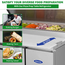 44 Inch Commercial Pizza Prep Table With a Built-In 11 Cu.Ft. Refrigerator (SAK09621) - Saksby Wholesale - Diverse Food Preparation