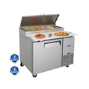44 Inch Commercial Pizza Prep Table With a Built-In 11 Cu.Ft. Refrigerator (SAK09621) - Saksby Wholesale - White Background