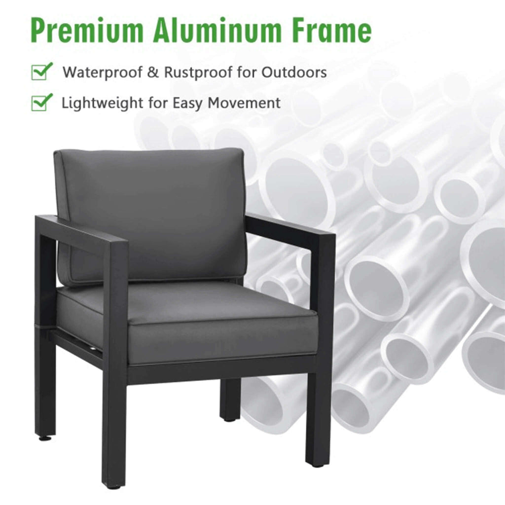 Premium Outdoor Aluminum Furniture Set For Backyard & Poolside, 4PCS (SAK73532) - Saksby Wholesale - Aluminum Frame View