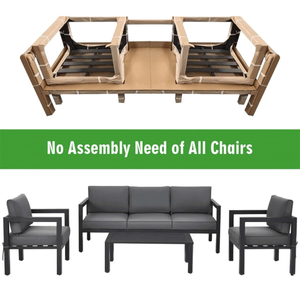 Premium Outdoor Aluminum Furniture Set For Backyard & Poolside, 4PCS (SAK73532) - Saksby Wholesale - Bottom View