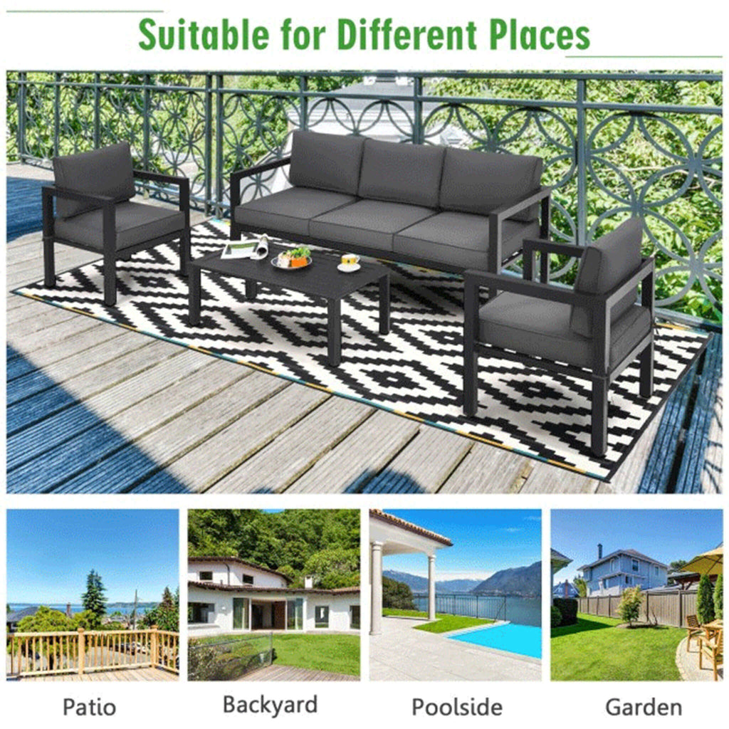 Premium Outdoor Aluminum Furniture Set For Backyard & Poolside, 4PCS (SAK73532) - Saksby Wholesale - Different Spot View