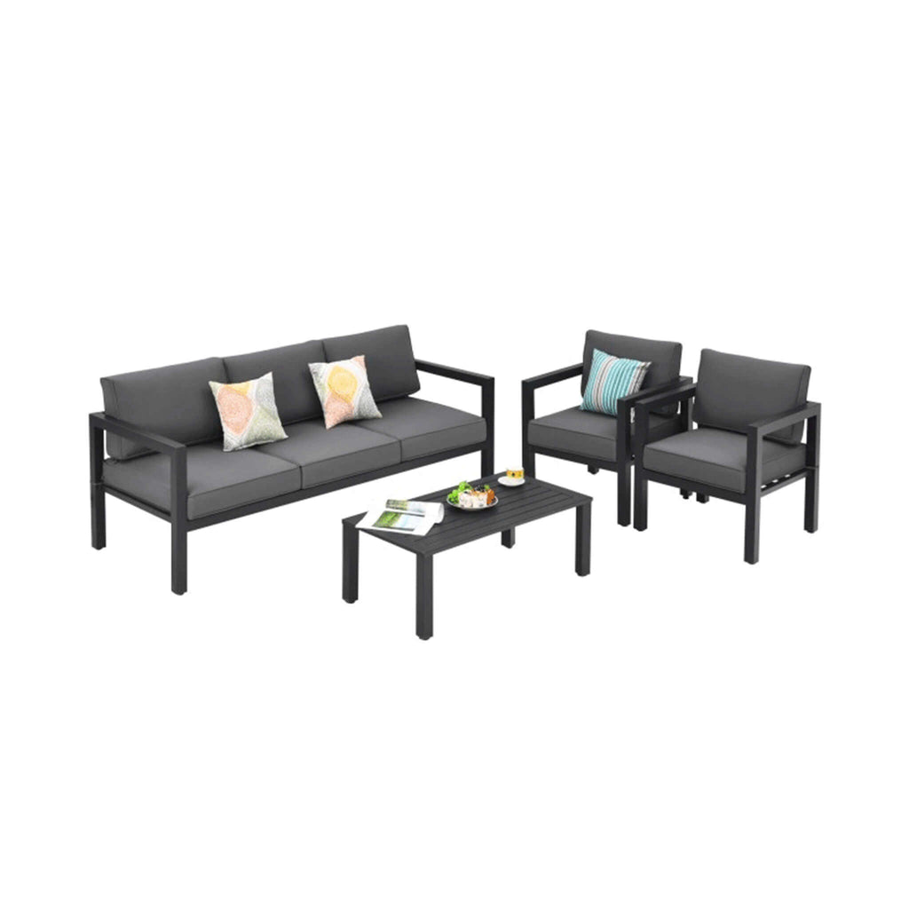 Premium Outdoor Aluminum Furniture Set For Backyard & Poolside, 4PCS (SAK73532) - Saksby Wholesale - Front Left View