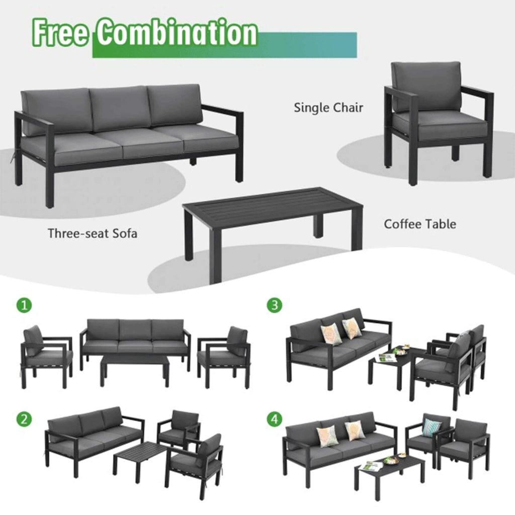 Premium Outdoor Aluminum Furniture Set For Backyard & Poolside, 4PCS (SAK73532) - Saksby Wholesale - Customized View