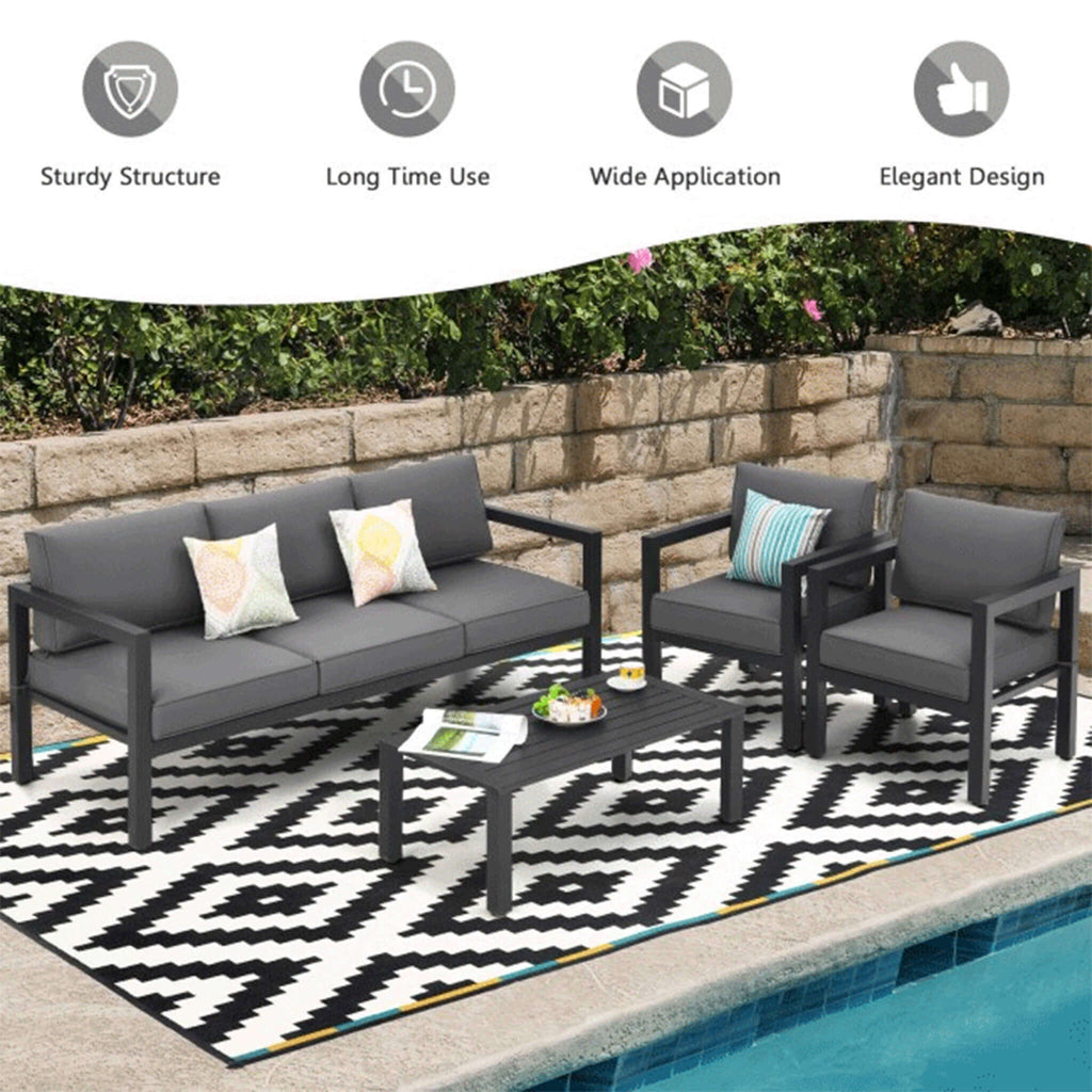 Premium Outdoor Aluminum Furniture Set For Backyard & Poolside, 4PCS (SAK73532) - Saksby Wholesale - Pool Area View