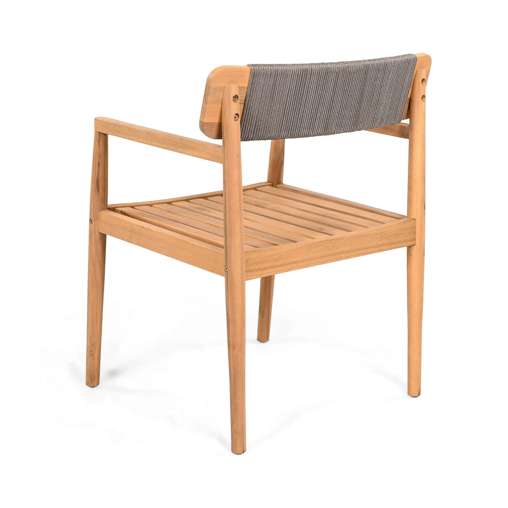 5-Piece Acacia Wooden Outdoor Furniture Patio Set With Dining Chairs And Table (SAK70445) - Saksby Wholesale - Chair Back View