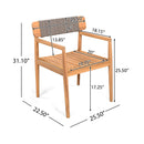 5-Piece Acacia Wooden Outdoor Furniture Patio Set With Dining Chairs And Table (SAK70445) - Saksby Wholesale - Chair Dimensions