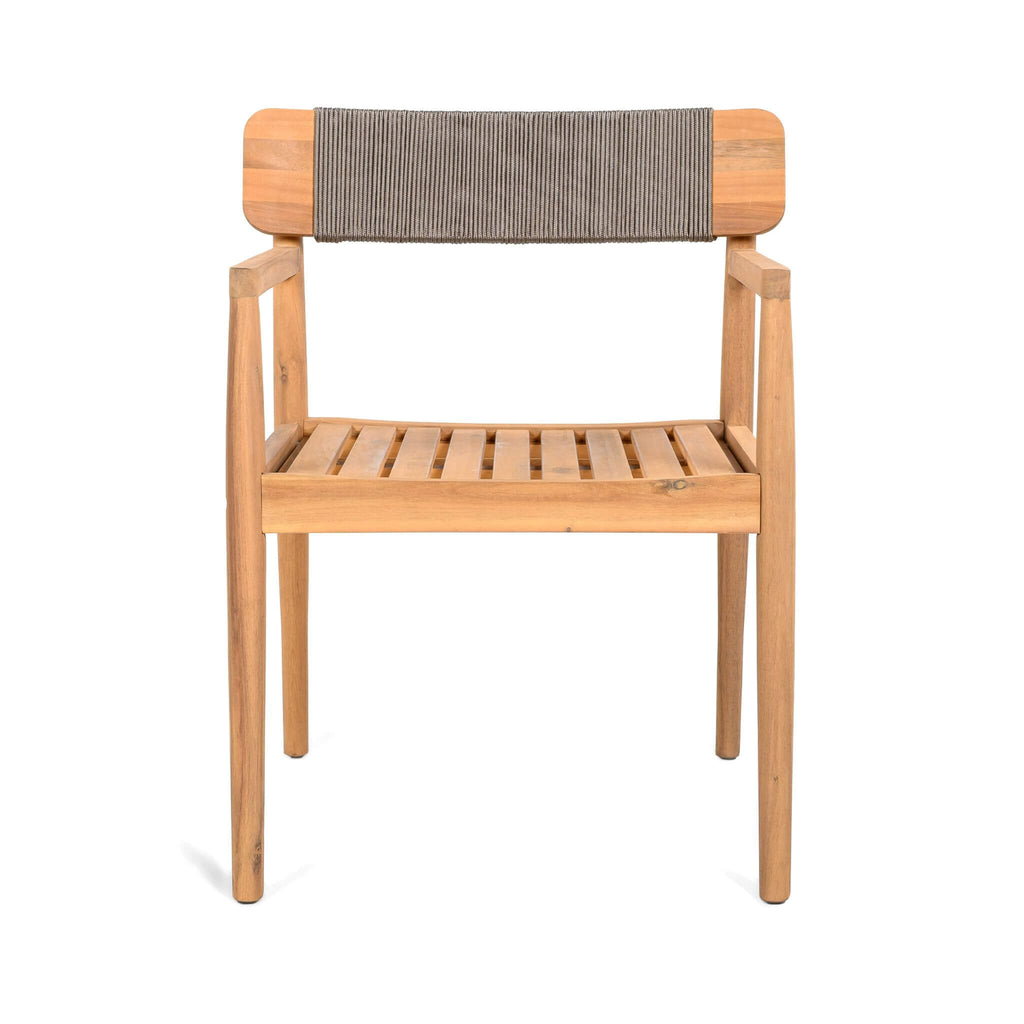 5-Piece Acacia Wooden Outdoor Furniture Patio Set With Dining Chairs And Table (SAK70445) - Saksby Wholesale - Chair Front View