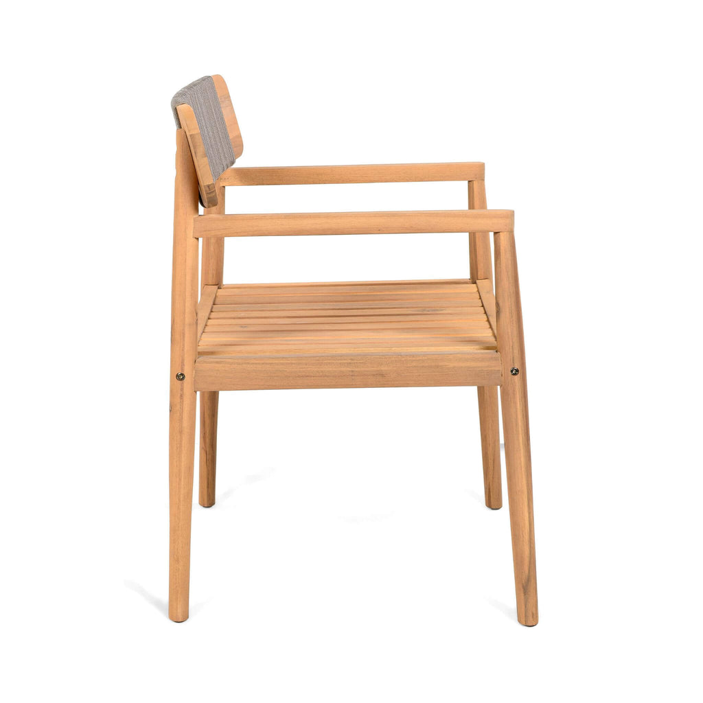 5-Piece Acacia Wooden Outdoor Furniture Patio Set With Dining Chairs And Table (SAK70445) - Saksby Wholesale - Chair Side View