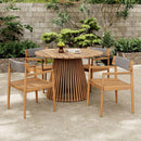 5-Piece Acacia Wooden Outdoor Furniture Patio Set With Dining Chairs And Table (SAK70445) - Saksby Wholesale - Lifestyle