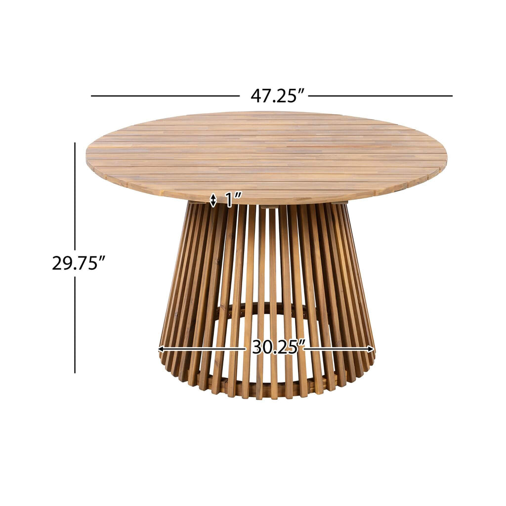 5-Piece Acacia Wooden Outdoor Furniture Patio Set With Dining Chairs And Table (SAK70445) - Saksby Wholesale - Table Dimensions