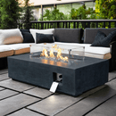 52 Inch Outdoor Concrete Liquid Propane Rectangular Fire Pit Table (SAK84314) - Saksby Wholesale - Lifestyle