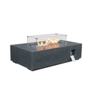 52 Inch Outdoor Concrete Liquid Propane Rectangular Fire Pit Table (SAK84314) - Saksby Wholesale - Side View White Background