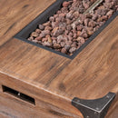 56 Inch Outdoor 50K BTU Wood Pattern Rectangle Gas Burning Fire Pit (SAK43681) - Saksby Wholesale - Wood Details