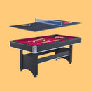 Multi-Game Table With Pool And Ping Pong Tops On A Orange Background - Saksby Wholesale