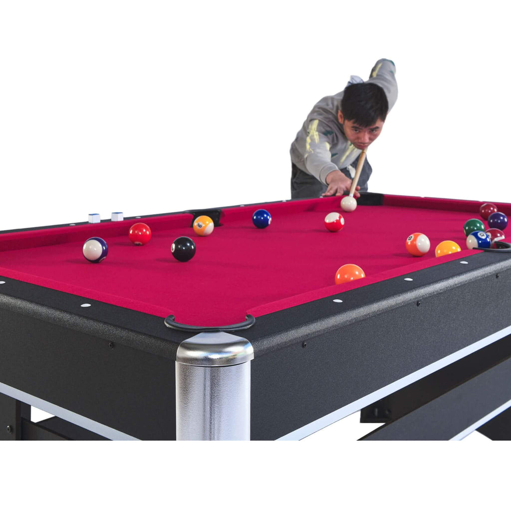 6FT Premium Wooden Multifunctional Pool Table With Table Tennis Top (SAK62751) - Saksby Wholesale - Playing Billiard
