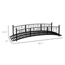 7FT Decorative Metal Arch Footbridge Garden Bridge With Safety Siderails (SAK53829) - Saksby Wholesale - Dimensions