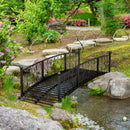 7FT Decorative Metal Arch Footbridge Garden Bridge With Safety Siderails (SAK53829) - Saksby Wholesale - Lifestyle