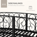 7FT Decorative Metal Arch Footbridge Garden Bridge With Safety Siderails (SAK53829) - Saksby Wholesale - Railings And Scrollwork