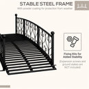 7FT Decorative Metal Arch Footbridge Garden Bridge With Safety Siderails (SAK53829) - Saksby Wholesale - Steel Frame