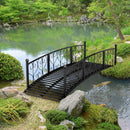 7FT Decorative Metal Arch Footbridge Garden Bridge With Safety Siderails (SAK53829) - Saksby Wholesale - Stream Lifestyle