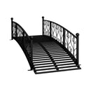 7FT Decorative Metal Arch Footbridge Garden Bridge With Safety Siderails (SAK53829) - Saksby Wholesale - White Background