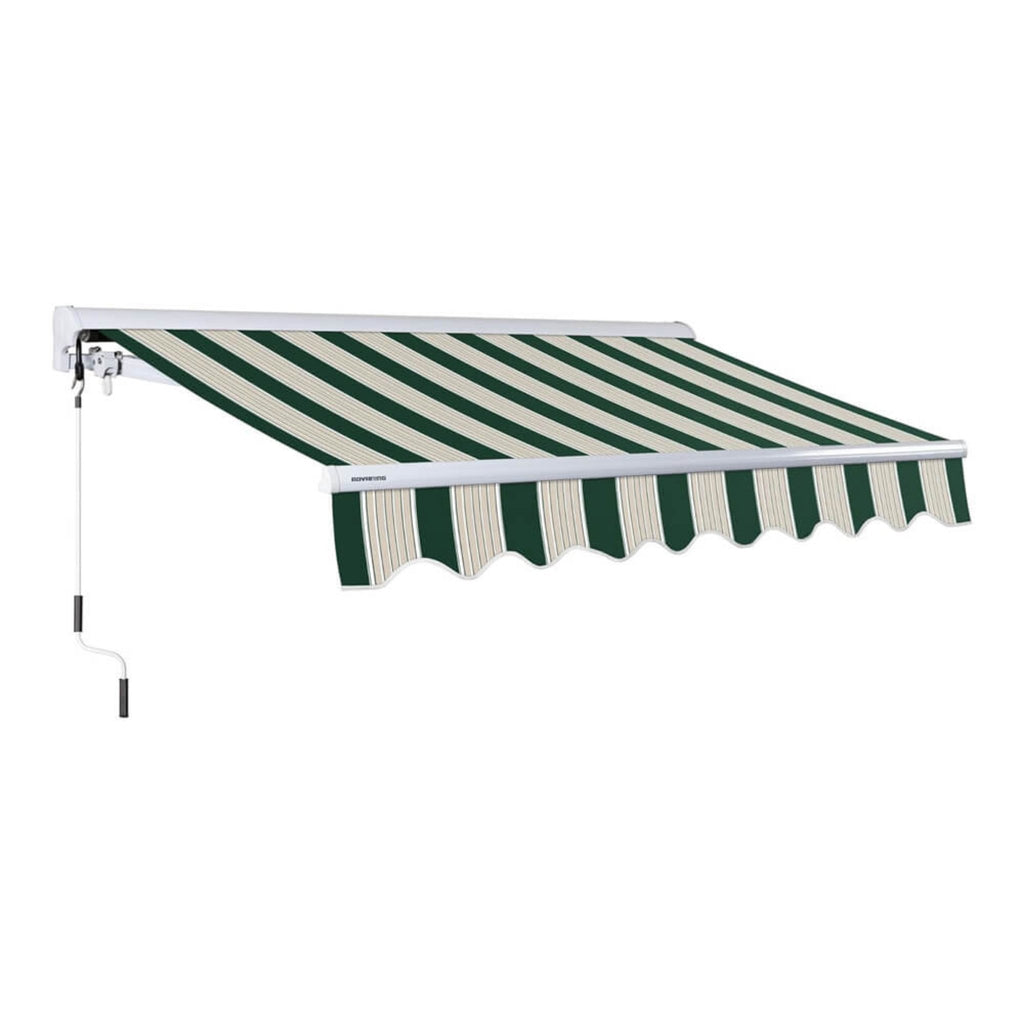8FTx6FT Advaning Luxury Series Premium Fully Assembled Retractable Sun Shade Canopy Awning - Saksby Wholesale - Ma0806 Garden Green Front Left View Manual Sak52736 22