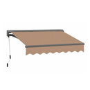 8Ft X 7Ft Advaning Classic Series Manual Fully Assembled Retractable Sun Shade Canopy Awning (Sak51472) - Saksby Wholesale - Ma0807 Canvas Umber Front Right View