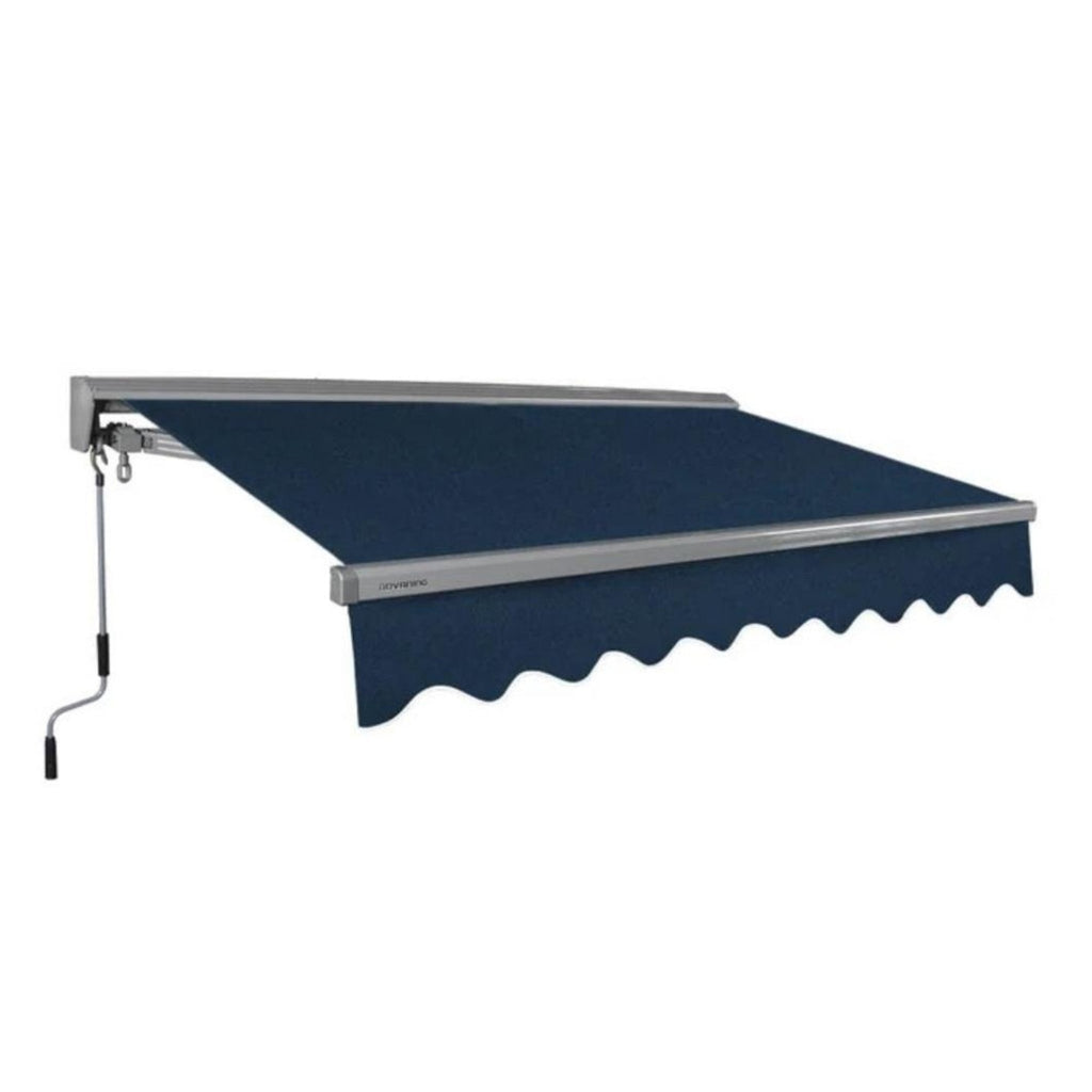 8Ft X 7Ft Advaning Classic Series Manual Fully Assembled Retractable Sun Shade Canopy Awning (Sak51472) - Saksby Wholesale - Ma0807 Navy Front Right View