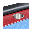 96 Inch Poker Table With Speed Cloth And Wooden Texture Racetrack For 10 Players (SAK75023) - Saksby Wholesale - Chips Tray Details