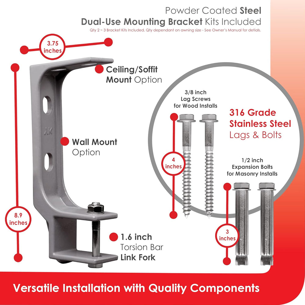 Advaning Classic Series Fully Assembled Retractable Sun Shade Canopy Awning (Sak51472) - Saksby Wholesale - Installation