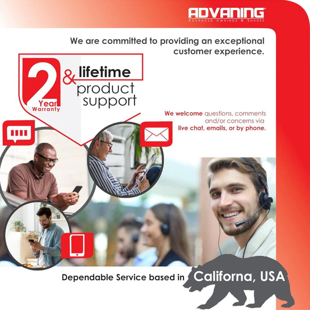 Advaning Classic Series Fully Assembled Retractable Sun Shade Canopy Awning (Sak51472) - Saksby Wholesale - Lifetime Support